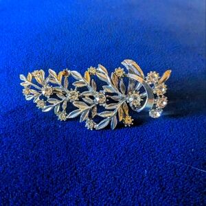 Floral Silver Tone Brooch